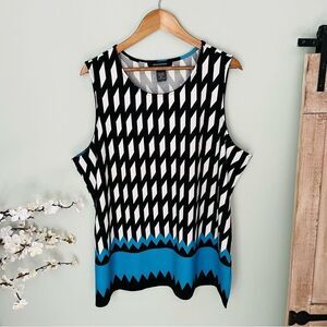 Ashley Stewart Geo Print Sleeveless Tunic Size 26